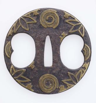 Tsuba with abstract and floral designs