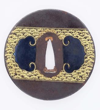 Tsuba with design of stylized pine trees