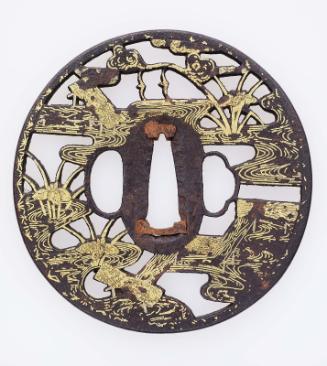 Tsuba with design of the Yatsuhashi bridge