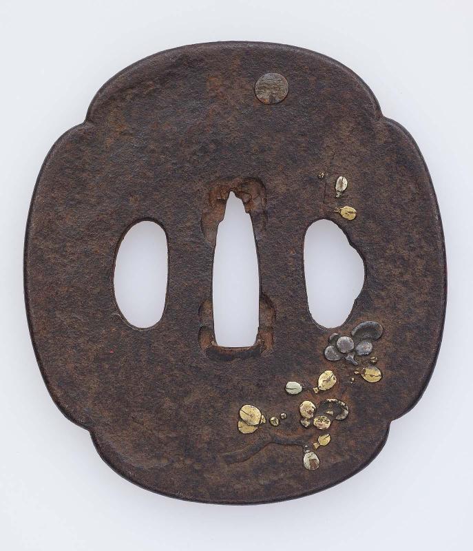 Tsuba with design of flowering branch