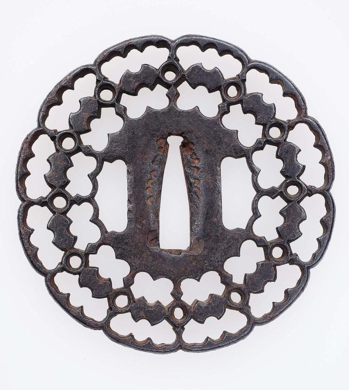 Tsuba with design of merchants' weights
