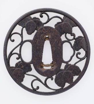 Tsuba with design of vine leaves and tendrils