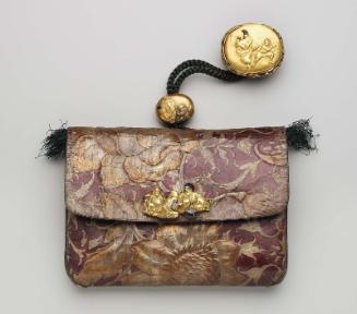 Tobacco-pouch and pipecase with embossed designs;  netsuke; kanamono; ojime