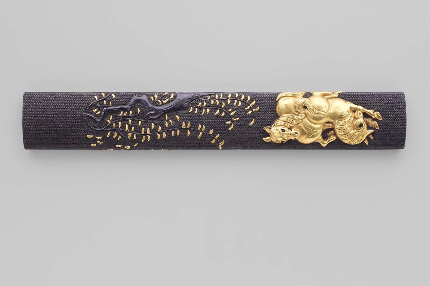 Kozuka with design of horses and willow