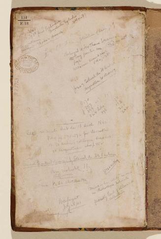 [Front pastedown] Basan. Catalogue Raisonné des différens objets de curiosités dans les sciences et arts, qui composaient le Cabinet de feu Mr Mariette. (Paris: chez l'Auteur et chez Desprez, 1775); G. de St. Aubin original drawings in the margin.