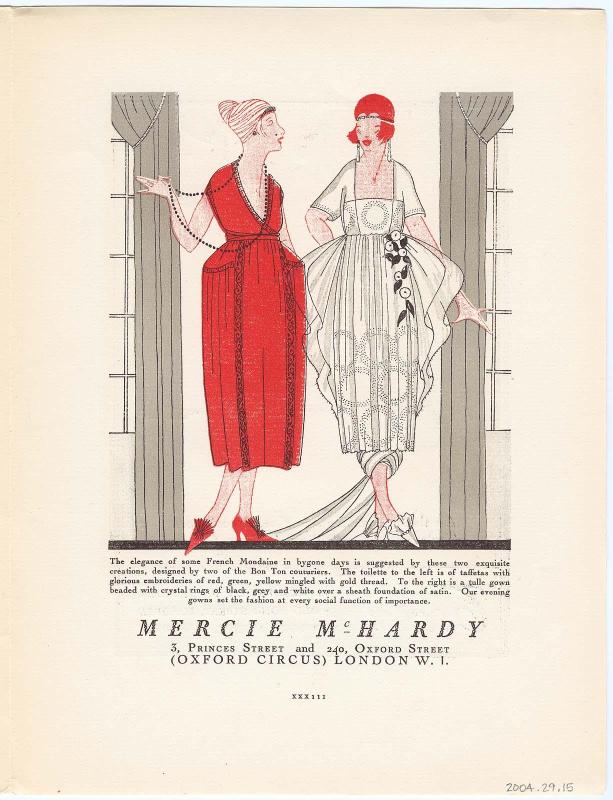 "Mercie McHardy," advertisement from Gazette du Bon Ton, Volume 1, No. 4, p. XXXIII