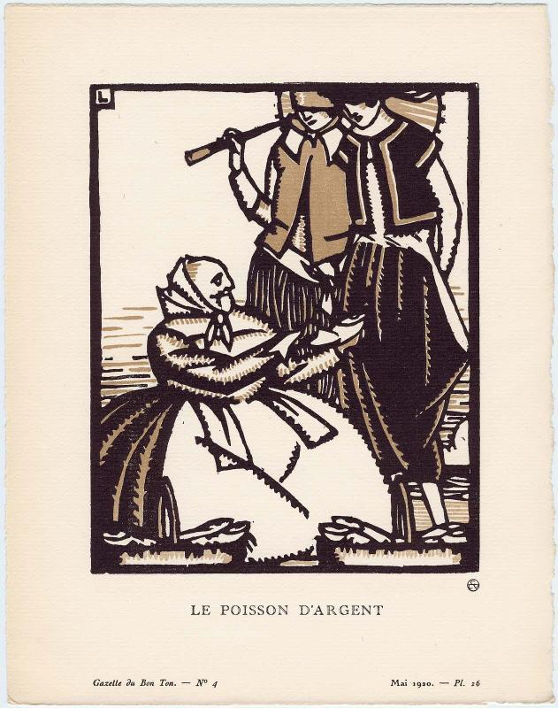"Le Poisson d'Argent," plate 26 from Gazette du Bon Ton, Volume 1, No. 4