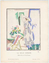 "La Belle Journée - Robe d'été, de Paul Poiret," plate 38 from Gazette du Bon Ton, Volume 1, No. 5