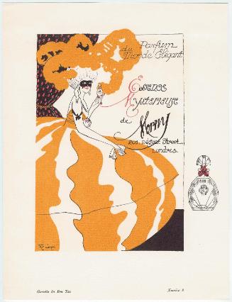 "Parfum du Monde Elégant, Essence Mysterieuse de Morny," advertisement from Gazette du Bon Ton, Volume 2, No. 8, Numéro 8