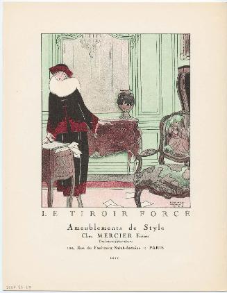 "Le Tiroir Forcé - Chez Mercier Frères," advertisement from Gazette du Bon Ton, Volume 2, No. 8, p. LXIV