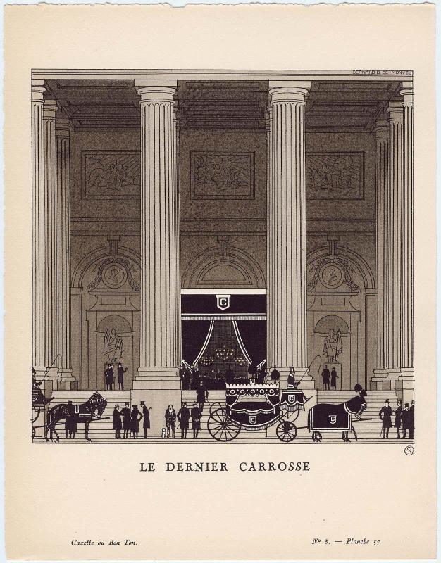 "Le Dernier Carrosse," plate 57 from Gazette du Bon Ton, Volume 2, No. 8