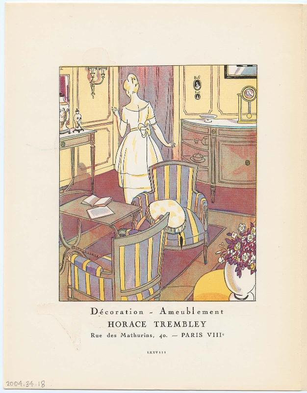 "Décoration, Ameublement - Horace Trembley," advertisement from Gazette du Bon Ton, Volume 2, No. 9, p. LXXVIII