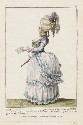 Gallerie des Modes et Costumes Français. 13e. Cahier des Costumes Français, 7e Suite d'Habillemens à la mode.  N.78 (duplicate)  "Jeune Dame en Circassienne de gaze d'Italie..."