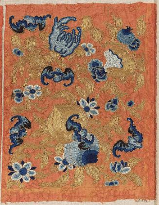 Fragment of an embroidered panel from a skirt (qun)