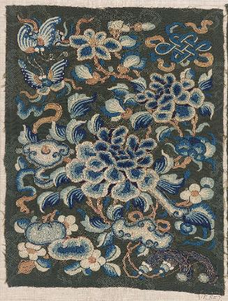 Fragment of an embroidered panel from a skirt (qun)