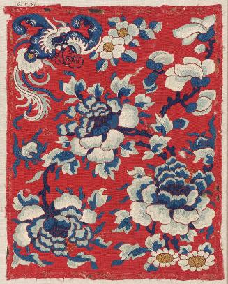 Fragment of embroidered panel of a skirt (qun)