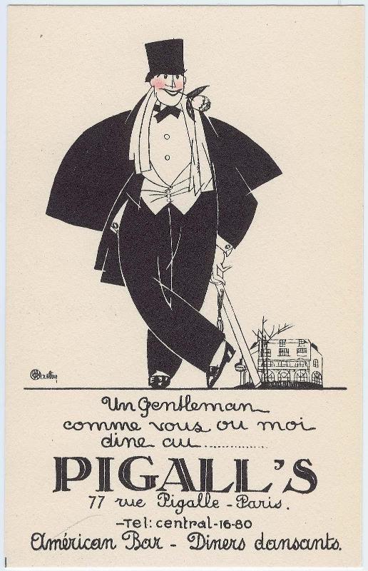 "Un Gentleman comme vous ou moi dine au.... Pigall's," advertisement from Gazette du Bon Ton, Volume 1, No. 3