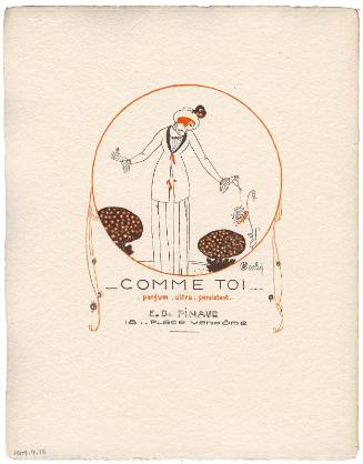 "Comme Toi - parfum ultra persistant," advertisement from Gazette du Bon Ton, Volume 1, No. 4, back cover