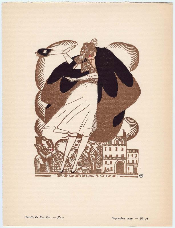 "Bourrasque," plate 48 from Gazette du Bon Ton, Volume 2, No. 7