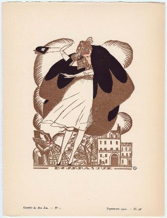 "Bourrasque," plate 48 from Gazette du Bon Ton, Volume 2, No. 7