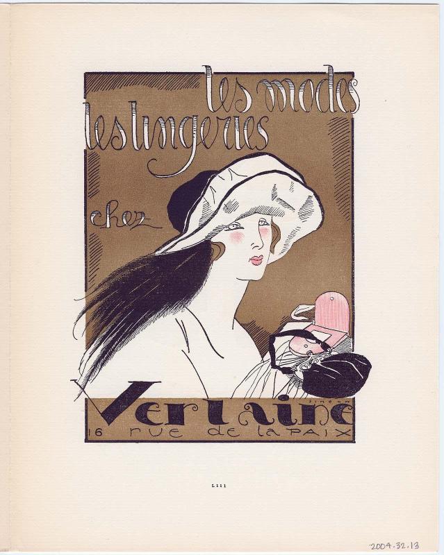 "Les modes, les lingeries chez Verlaine," advertisement from Gazette du Bon Ton, Volume 2, No. 7, p. LIII