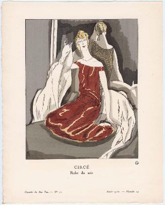 "Circé - Robe du soir," plate 74 from Gazette du Bon Ton, Volume 2, No. 10
