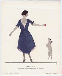 "Hop La! - Robe pour danser l'après-midi, de Dœuillet," plate 4 from Gazette du Bon Ton, Volume 1, No. 1