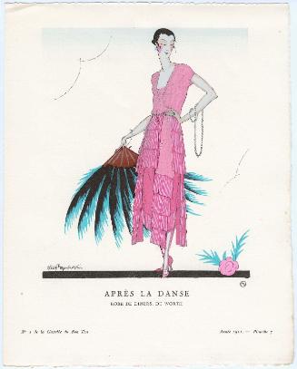 "Après La Danse - Robe de diners, de Worth," plate 7 from Gazette du Bon Ton, Volume 1, No. 1