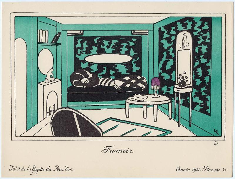 "Installation Moderne d'un Jeune Ménage," croquis VI from Gazette du Bon Ton, Volume 1, No. 2