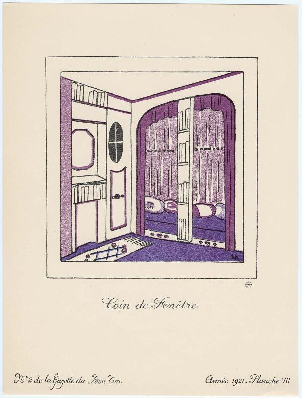 "Installation Moderne d'un Jeune Ménage," croquis VII from Gazette du Bon Ton, Volume 1, No. 2