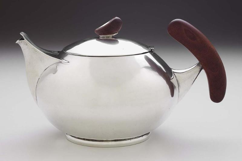 Teapot, part of a three-piece tea set