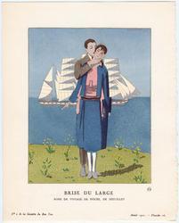 "Brise du Large - Robe de voyage de noces, de Dœuillet," plate 16 from Gazette du Bon Ton, Volume 1, No. 2
