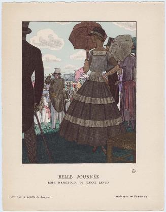"Belle Journée - Robe d'après-midi, de Jeanne Lanvin," plate 24 from Gazette du Bon Ton, Volume 1, No. 3