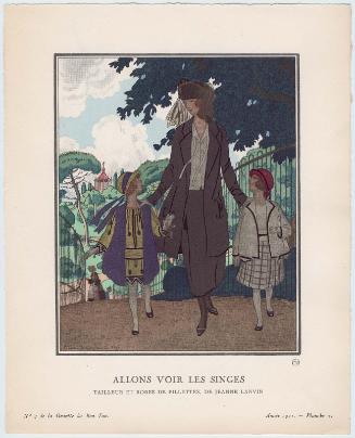 "Allons Voir Les Singes - Tailleur et Robes de Fillettes, de Jeanne Lanvin," plate 31 from Gazette du Bon Ton, Volume 1, No. 4