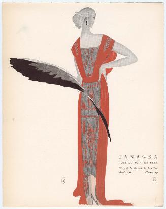 "Tanagra - Robe du soir, de Beer," plate 39 from Gazette du Bon Ton, Volume 1, No. 5