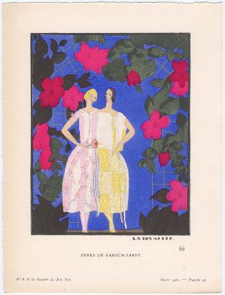 "Robes de garden-party," plate 43 from Gazette du Bon Ton, Volume 2, No. 6