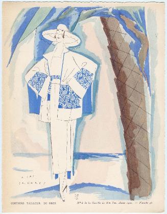 "A Las Baléares - Costume tailleur, de Beer," plate 48 from Gazette du Bon Ton, Volume 2, No. 6