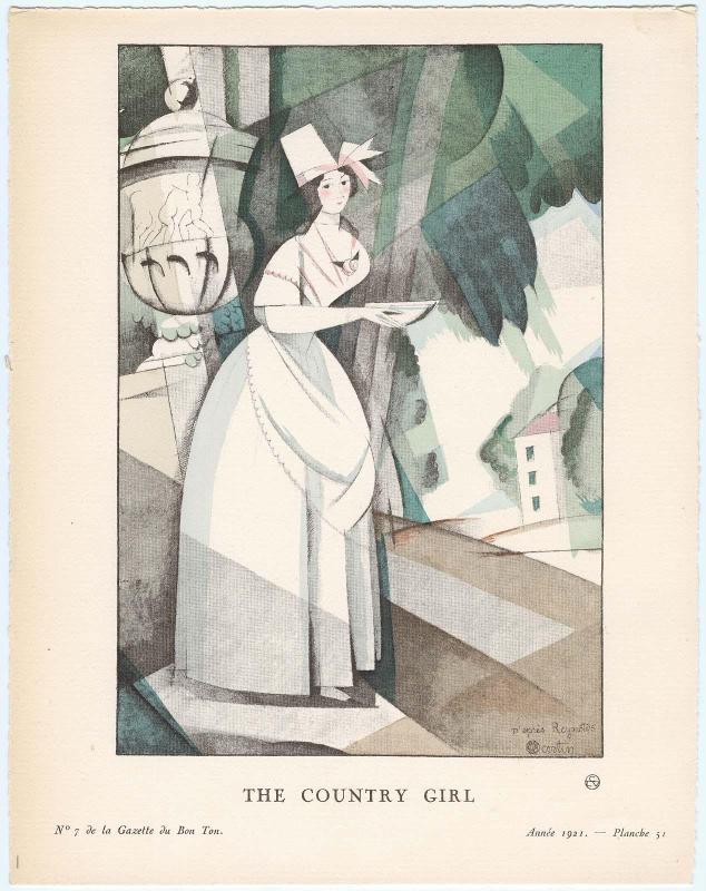 "The Country Girl," plate 51 from Gazette du Bon Ton, Volume 2, No. 7