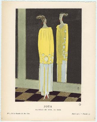 "Jota - Manteau du soir, de Beer," plate 55 from Gazette du Bon Ton, Volume 2, No. 7