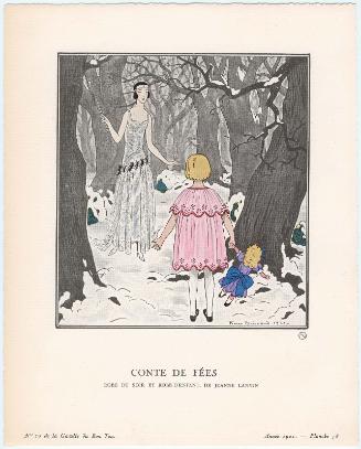 "Conte de Fées - Robe du soir et robe d'enfant, de Jeanne Lanvin," plate 78 from Gazette du Bon Ton, Volume 2, No. 10