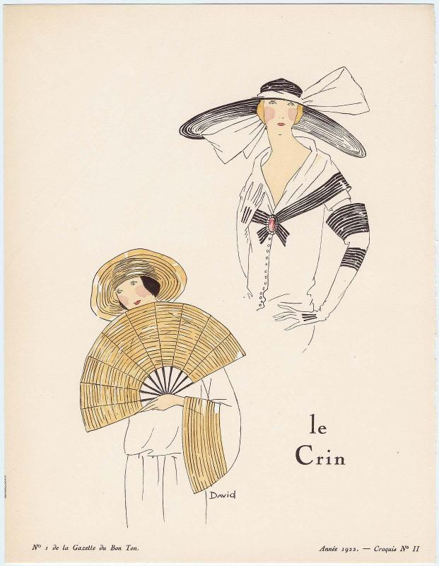 "Album des Dames, Leurs Modes et Leurs Frivolités," croquis II from Gazette du Bon Ton, Volume 1, No. 1