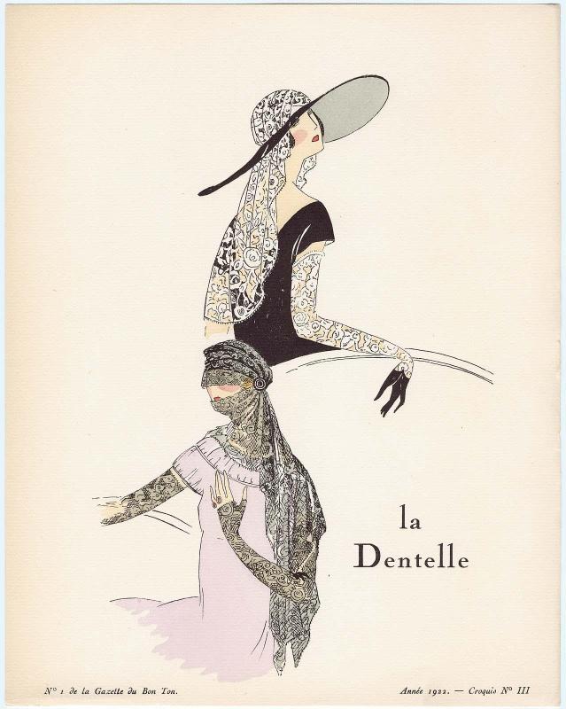 "Album des Dames, Leurs Modes et Leurs Frivolités," croquis III from Gazette du Bon Ton, Volume 1, No. 1