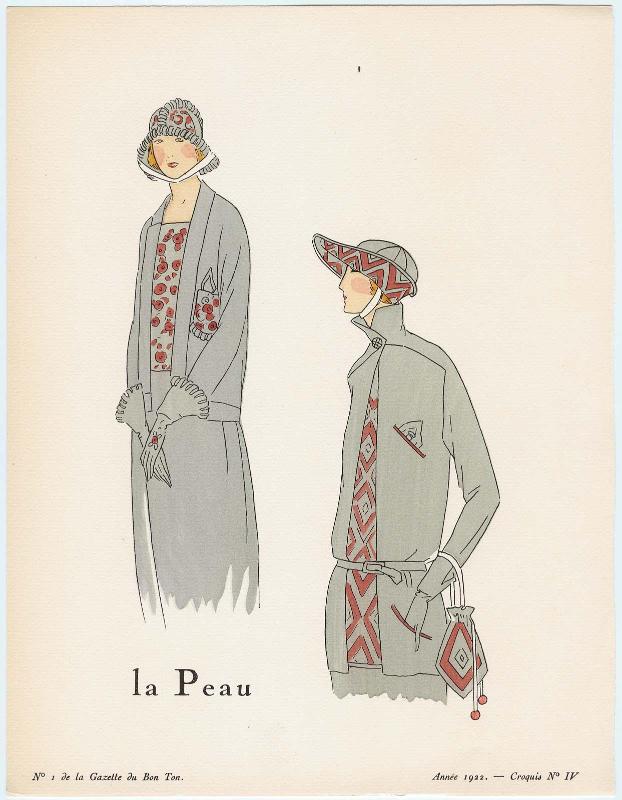 "Album des Dames, Leurs Modes et Leurs Frivolités," croquis IV from Gazette du Bon Ton, Volume 1, No. 1