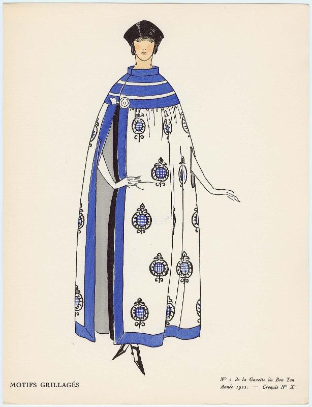 "Les Tissus de Rodier pour la Prochaine Saison d'Été," croquis X from Gazette du Bon Ton, Volume 1, No. 2