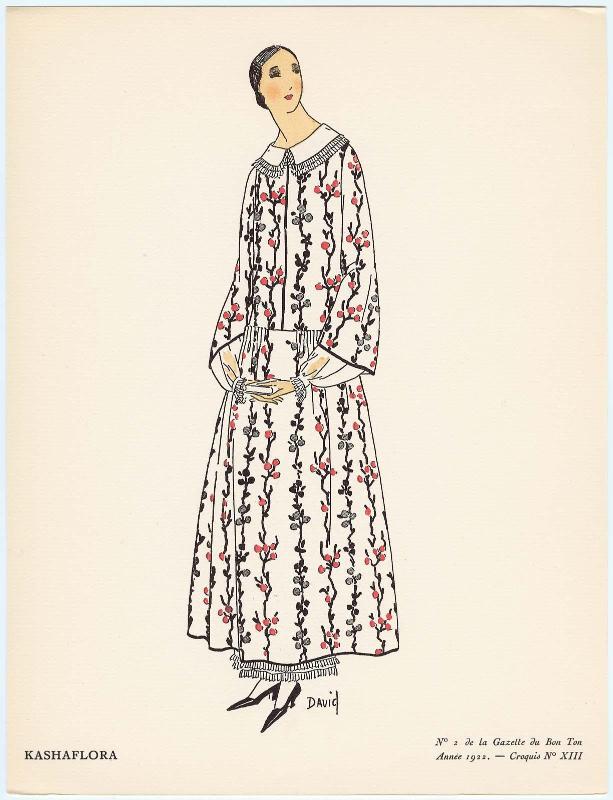 "Les Tissus de Rodier pour la Prochaine Saison d'Été," croquis XIII from Gazette du Bon Ton, Volume 1, No. 2