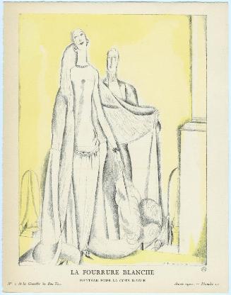 "La Fourrure Blanche - Manteau pour la Côte d'Azur," plate 10 from Gazette du Bon Ton, Volume 1, No. 2