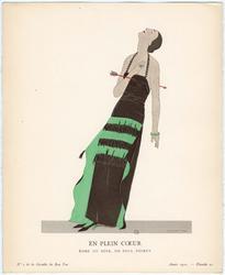 "En Plein Cœur - Robe du soir, de Paul Poiret," plate 12 from Gazette du Bon Ton, Volume 1, No. 2