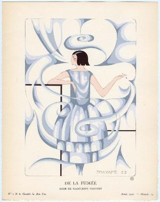 "De La Fumée - Robe de Madeleine Vionnet," plate 13 from Gazette du Bon Ton, Volume 1, No. 2