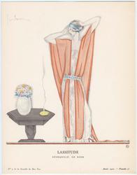 "Lassitude - Déshabillé, de Beer," plate 18 from Gazette du Bon Ton, Volume 1, No. 3