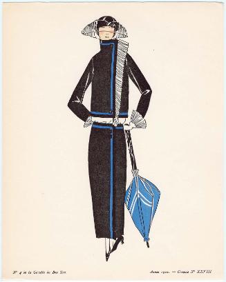 "Costumes Tailleur de Fantaisie," croquis XXVIII from Gazette du Bon Ton, Volume 1, No. 4